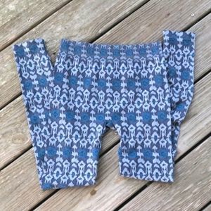 Lucky brand blue jacquard leggings